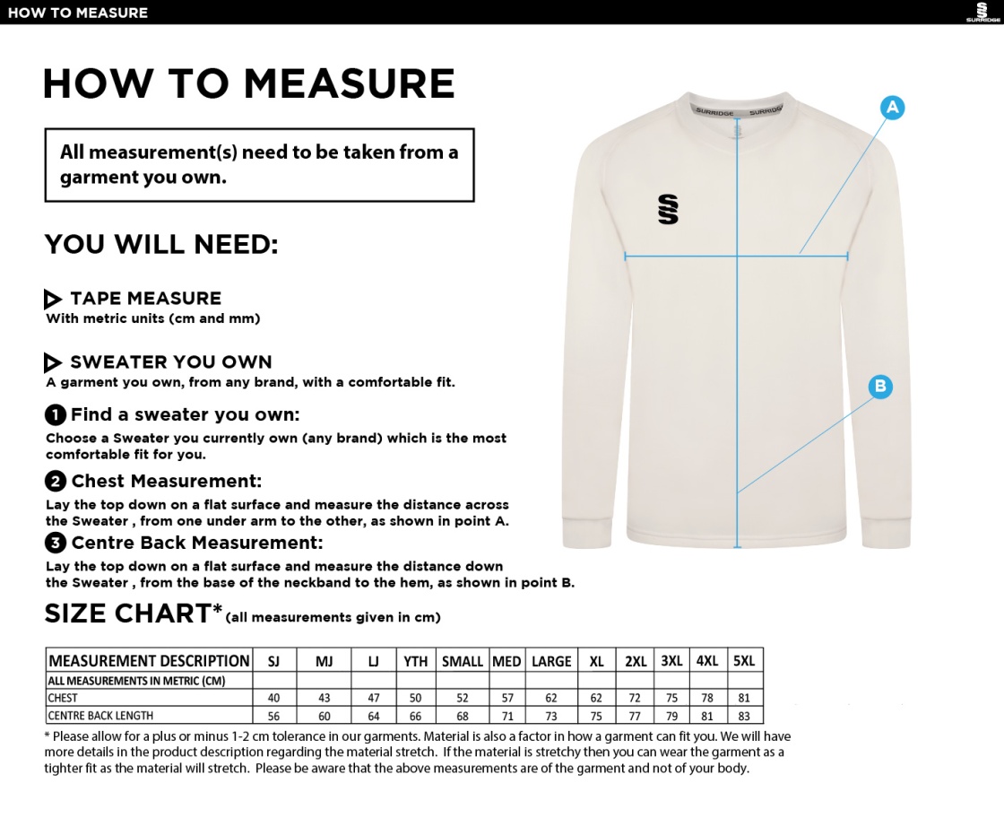 CAG Boys Playing - Long Sleeved Sweater - Size Guide