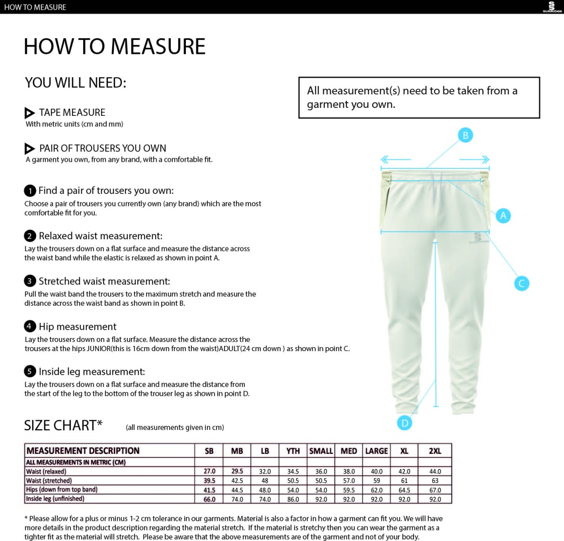 CAG Girls Playing - Blade Playing Pant - Unisex Fit - Size Guide