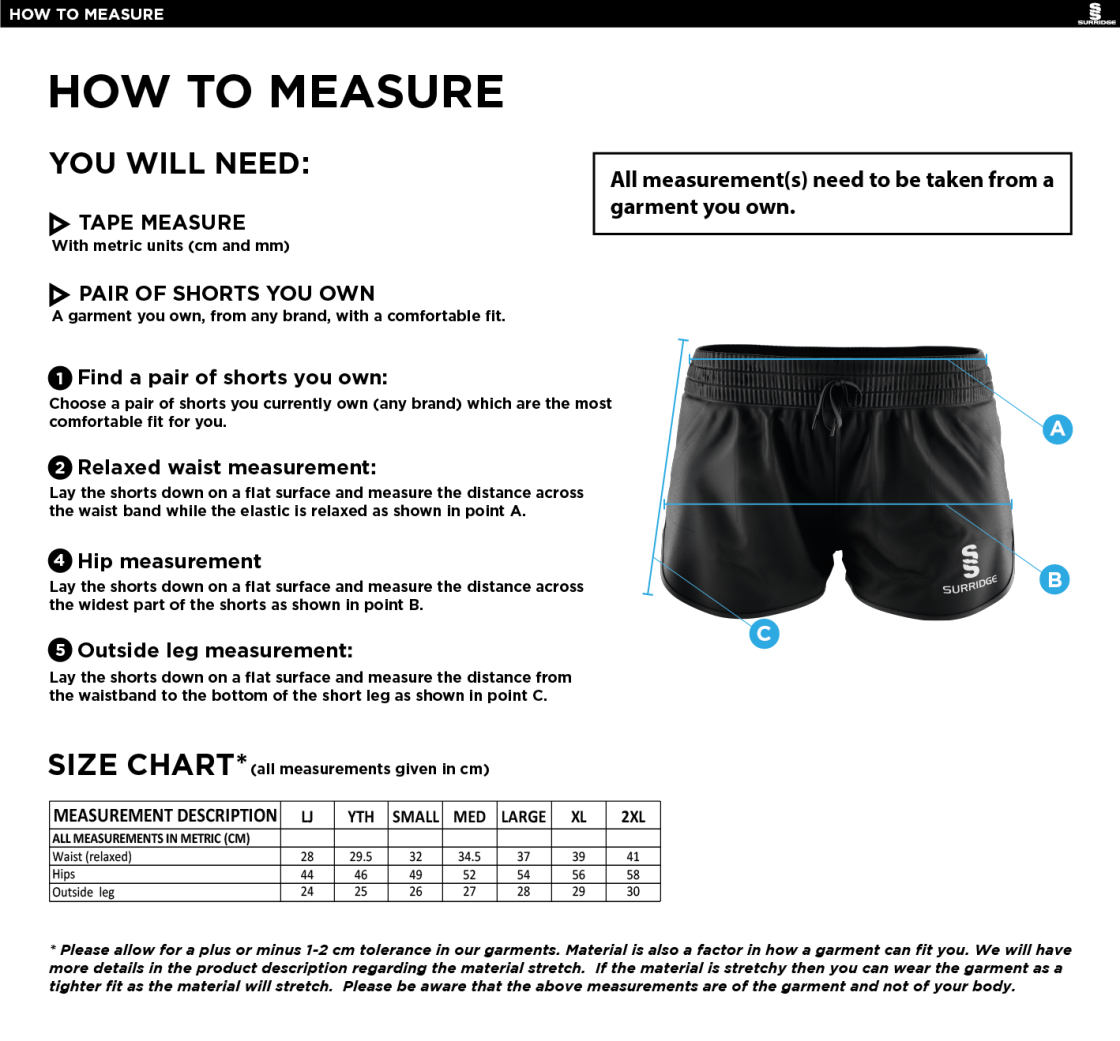 East District - Dual Active Short - Women's Fit - Size Guide