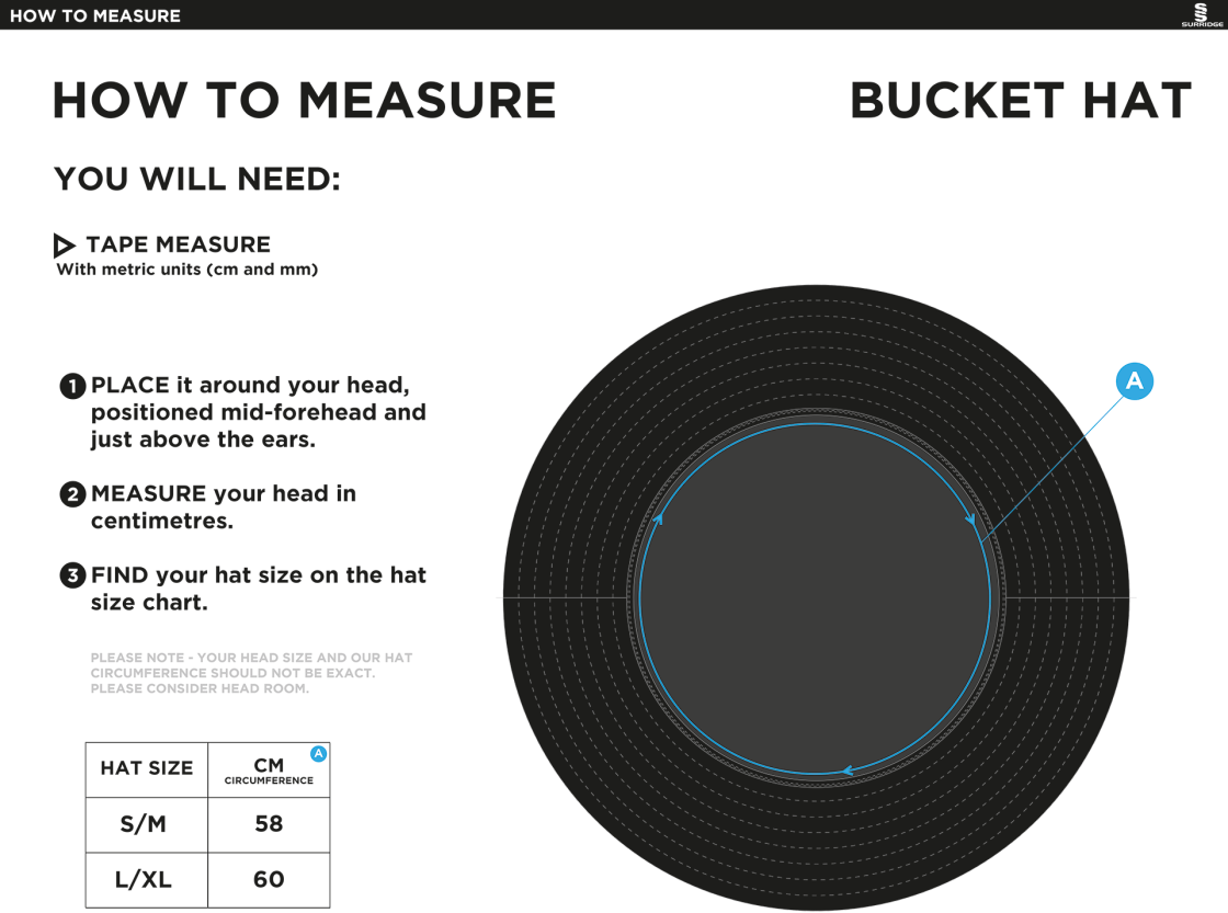 East District - Dual Bucket Hat - Size Guide